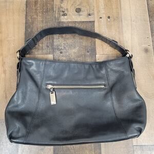B Makowsky Bag Leather Black Shoulder Purse Casual Everyday 13.5" x 9.5"‎